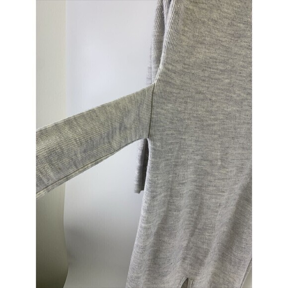 Modern Citizen Long Sleeve Sweater Dress Gray Bodycon Tie Waist Midi Ribbed Med - Picture 9 of 15